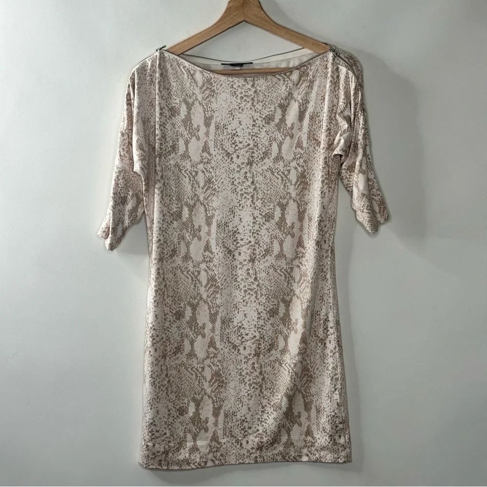 Armani Exchange Snake Skin Print Tunic Dress Zip Neckline - Picture 1 of 6